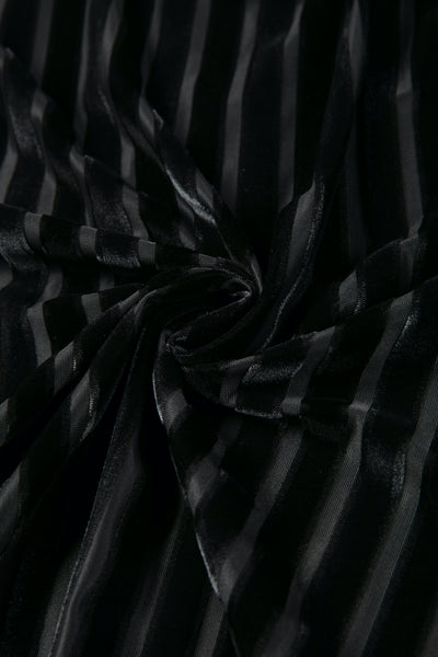 《上の階から物音がする》ベルベットストライプトップ-Black